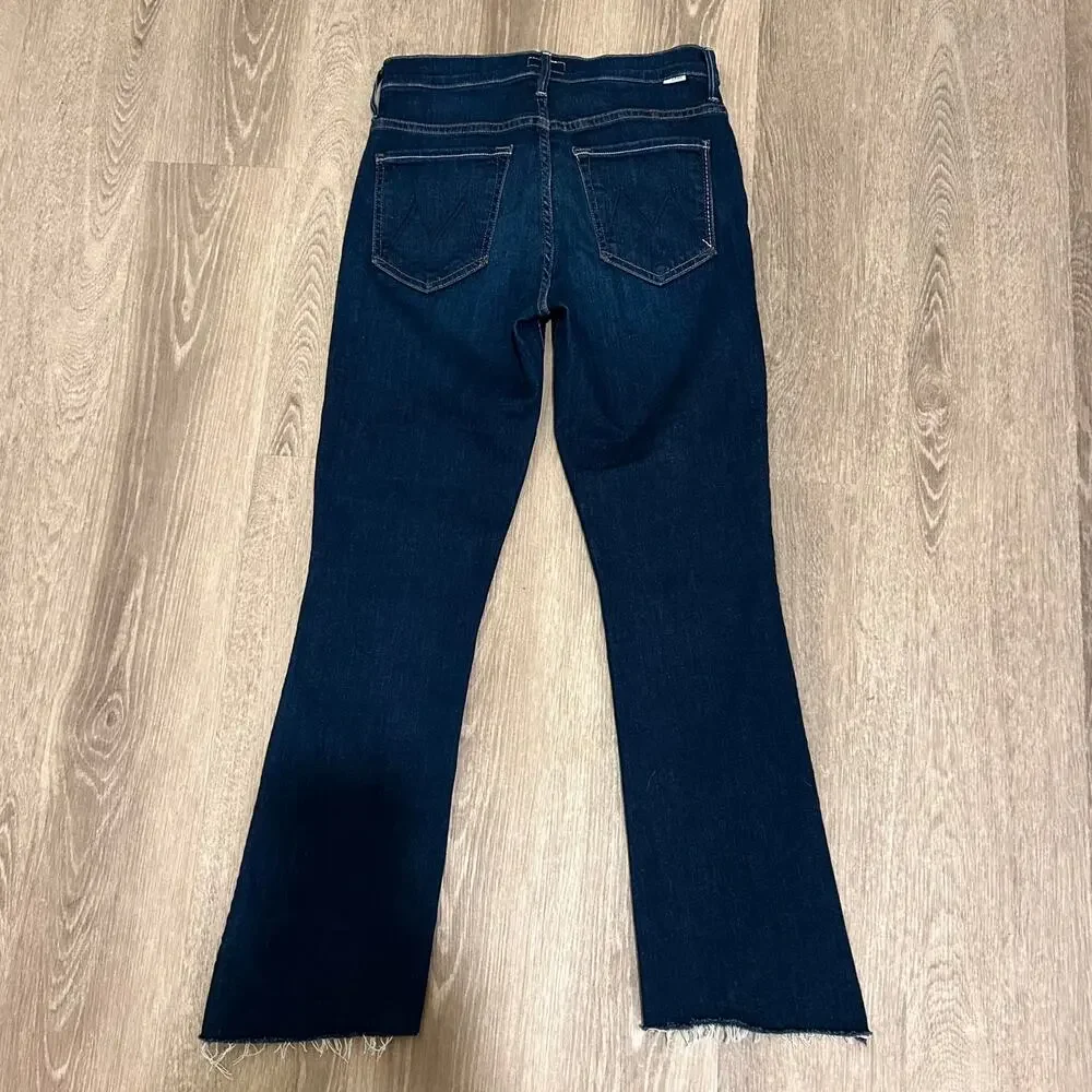 MOTHER‎ Insider Crop Step Fray Bootcut Jeans Off Limits Dark Wash 26 - Picture 6 of 16